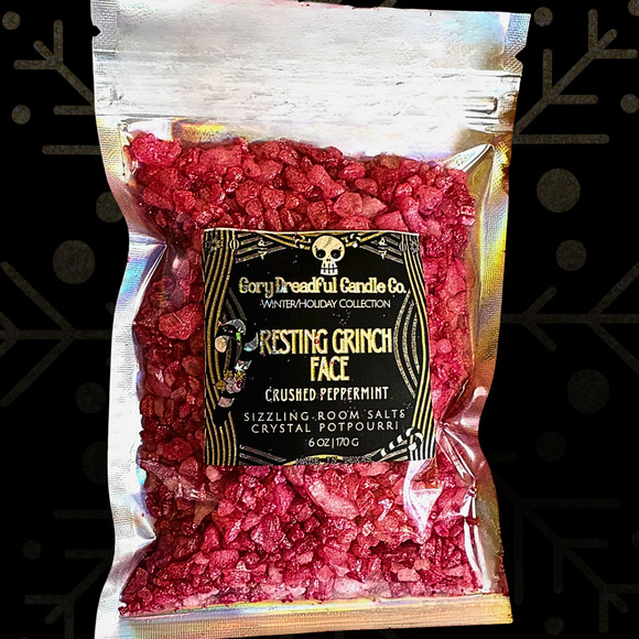 Resting Grinchface Sizzling Room Salt Crystal Potpourri: Crushed Peppermint - Picture 6 of 9